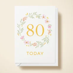 Floral Wreath 80th Birthday