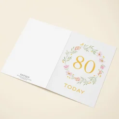 Floral Wreath 80th Birthday