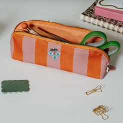 Pink Stripe Pencil Case