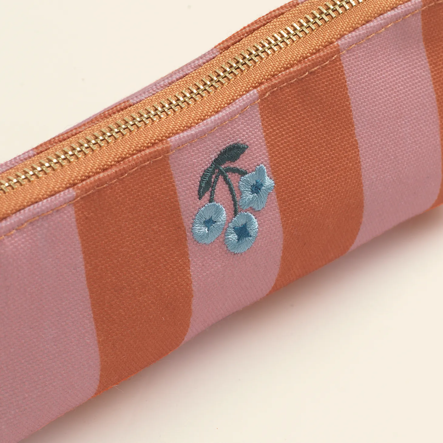Pink Stripe Pencil Case