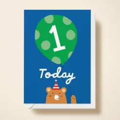 1st Birthday Bear Blue